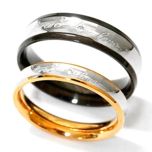 ★商品のサイズ★　【ピンクゴールド】 9号参照　リング幅約4mm　内径約11mm　重さ約2.5g　　【ブラック】 14号参照　リング幅約6mm　内径約18mm　重さ約3.8g★素材★　ステンレス＋ピンクゴールドorブラックカラーコーティング...