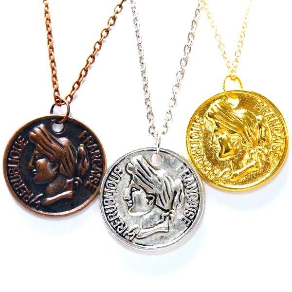 フランスコイン リバーシブル メンズ ペンダント ネックレス ゴールド シルバー ブラウン Bs 3309 X 東京アクセサリー 通販 Yahoo ショッピング