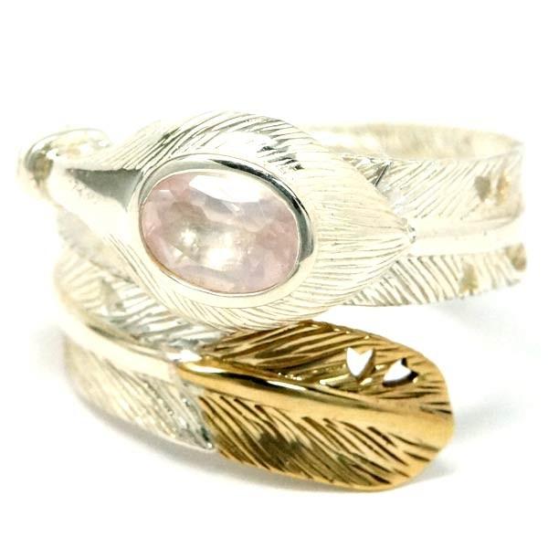 Indian Jewelry インディアンジュエリー リング 天然石 ローズクォーツ 