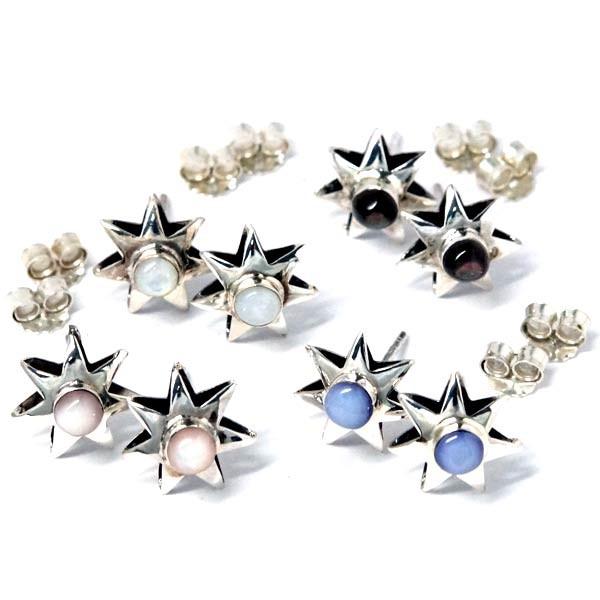 Indian Jewelry インディアンジュエリー スタッドピアス 天然石 スター