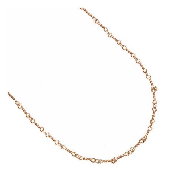 18金ピンクゴールドツイストチェーンネックレス : アクセサリーマート