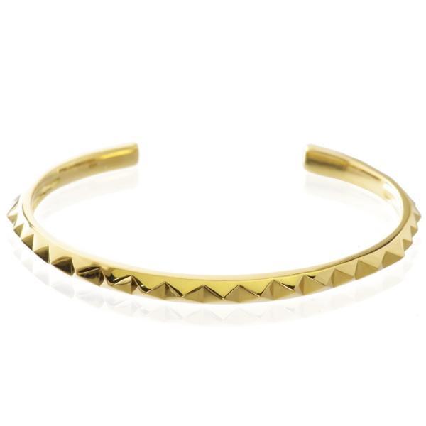 18金 バングル メンズ K18 鋲 ブレスレット ゴールド スタッズ 地金