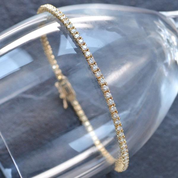 テニスブレスレット メンズ 18金 18k ダイヤモンド 2カラット k18PG