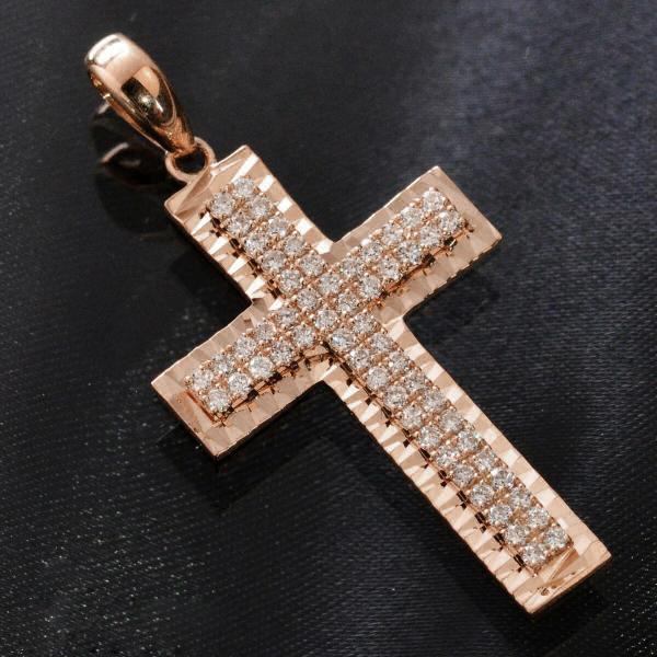 18金 ペンダントトップ メンズ K18PG ピンクゴールド ダイヤモンド