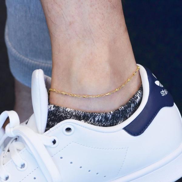 アンクレット メンズ K18 18金 ゴールド 25cm 地金 メンズアンクレット