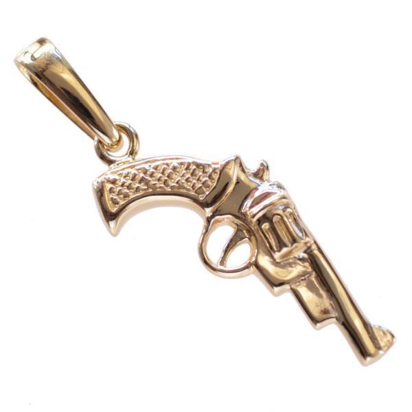 ペンダントトップ メンズ K18 18金 ゴールド ピストル 拳銃モチーフ