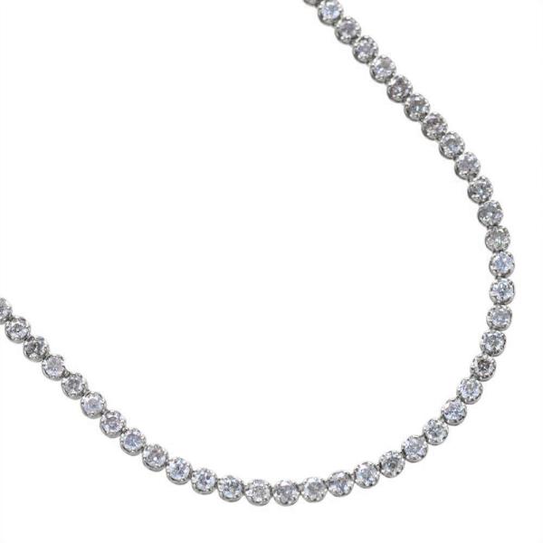 テニスネックレス メンズ K18WG 18金 ダイヤモンド 10カラット 