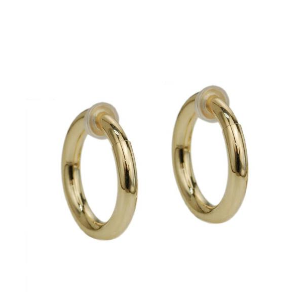 フープイヤリング K18 18金 ゴールド パイプスプリント 3×20mm