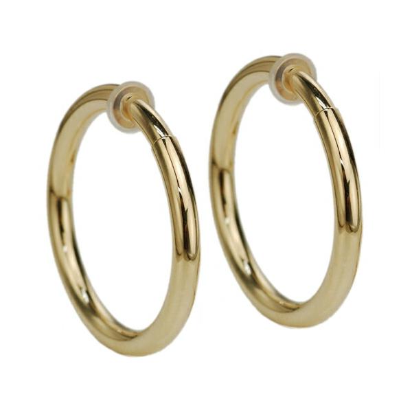 フープイヤリング K18 18金 ゴールド パイプスプリント 3×30mm