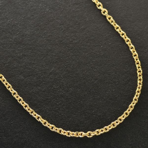 K18 チェーン ネックレス 18金 カットアズキ メンズ 65cm 2.5mm