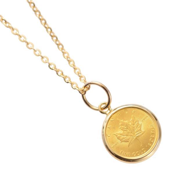 ネックレス メンズ K18 K24 カナダ 2023 メイプルリーフ 50