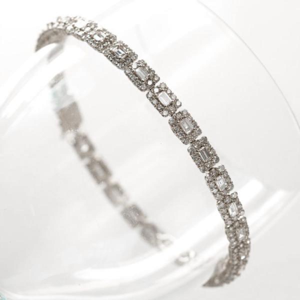 C551. シルバーダイヤモンド(BOXカット) ブレスレット CHROME HEARTS クロムハーツ CH X BOX ID P DIA CHクロス