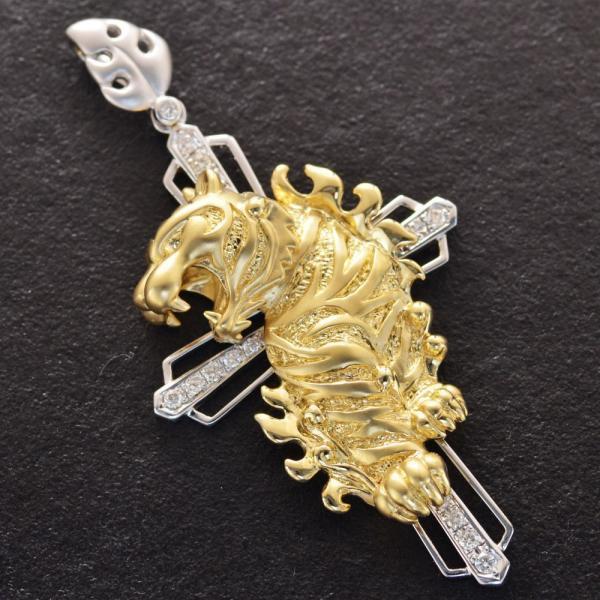 新春クーポン】18金 ペンダントトップ メンズ K18 ゴールド ホワイト