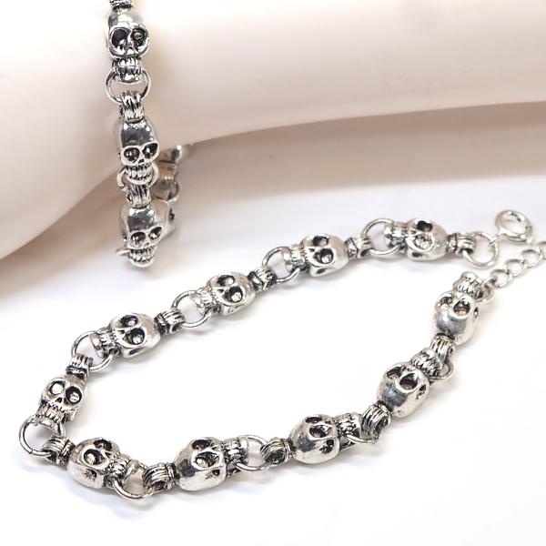 オールスカルブレスレット　ハロウィンカラーA 楽天市場】ドクロ ハンド ブレスレット アーマーリング 髑髏 スカル