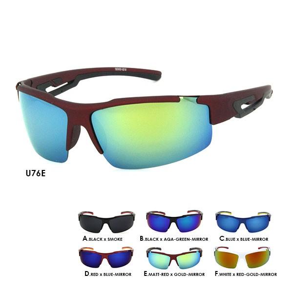 【ＳＰＥＣ】□商品名：偏光スポーツサングラス（ミラーサングラス）□ブランド：10303+U□型番：Ｕ76□フレームカラー：ブラック・レッド・マットレッド・ブルー・ホワイト□レンズカラー：スモーク（グレー）・（スカイ）ブルーミラー・（パープル...