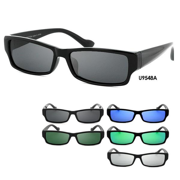 【ＳＰＥＣ】□商品名：偏光サングラス（ミラーサングラス）□型番：U9548□フレームカラー：ブラック・マットブラック□レンズカラー：スモーク（グレー）・グリーン（Ｇ１５）・ブルーミラー・グリーンミラー・シルバーミラー□サイズ：高さ/35mm...