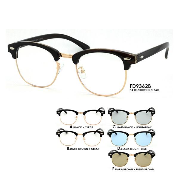 伊達眼鏡 伊達メガネ UVカット 男女兼用 ブラック 伊達眼鏡 FD9362 UVカット サーモント ブロー レトロ : アカウントエス
