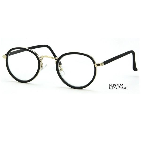 伊達メガネ Fd9474 小さめ ボストン型 メタル セル コンビ Uvカット Fd9474 アカウントエスyahoo 店 通販 Yahoo ショッピング