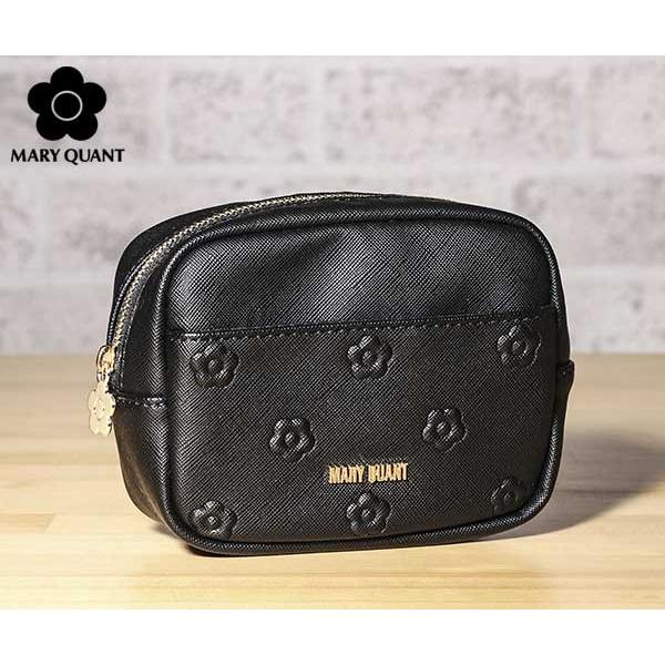 MARY QUANT マリークワント シンプルエンボスデイジー スクエアポーチ  