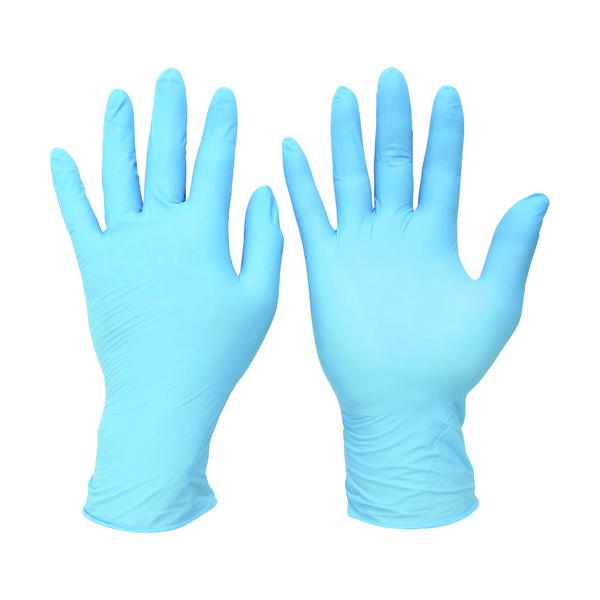 【在庫あり】ミドリ安全 ニトリル手袋 加硫促進剤不使用 ベルテ728 ブルー 粉無 100枚　