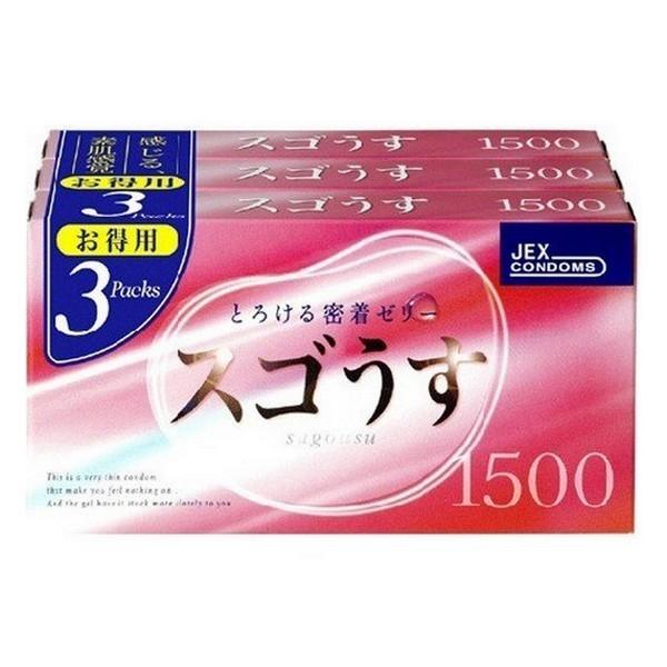 ジェクス》 スゴうす 1500 コンドーム 12個入×3パック ジェクス》 スゴうす 1500 コンドーム 12個入×3パック