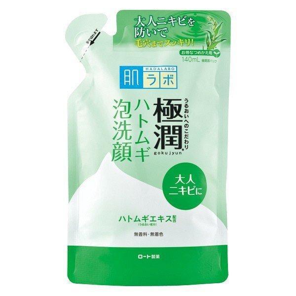 【2点セット】肌ラボ 極潤 ハトムギ泡洗顔 つめかえ用 140ml ロート製薬 フォームタイプ レフィル