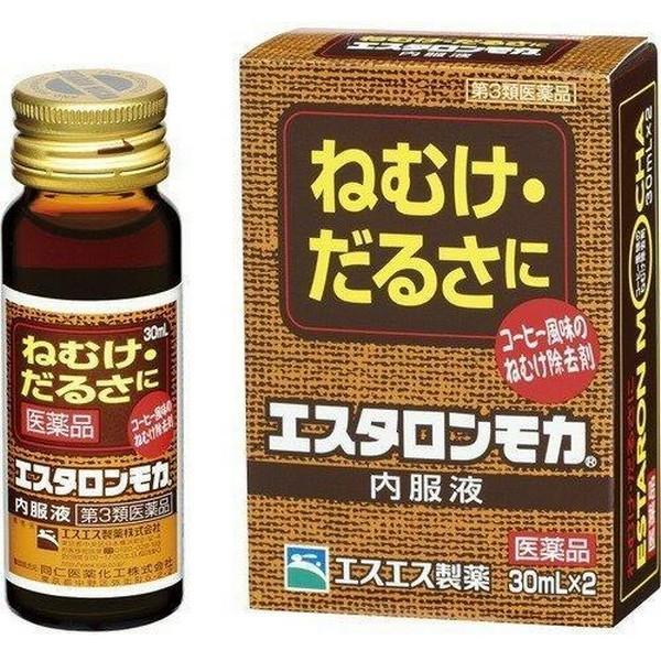 □ エスタロンモカ内服液は、ねむけを防止する医薬品です□ コーヒー約3杯分（1瓶中）のカフェインを配合□ さらに、ビタミンB1、ビタミンB6、グリセロリン酸カルシウム、ニコチン酸アミド、タウリンの5つの成分が協力してねむけ・だるさを除きます...