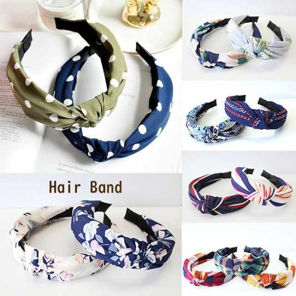 対象商品2点以上で送料無料  カチューシャ ヘアバンド クロス 柄 リボン ターバン レディース 女の子 ヘアアクセサリー 髪留め かわいい おしゃれ ヘア アレンジ