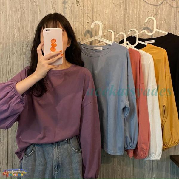 中学生 高校生 10代 20代 30代 韓国 ファッション シャツ 春 秋 レディース トップス Tシャツ 長袖 5350 高校生 中学生 ファッション 10代 20代 長袖 おしゃれ トップス