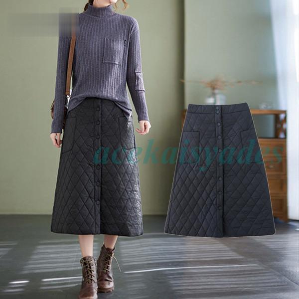 ダウンスカート 巻スカート レディース Aライン マキシ丈 ひざ掛け