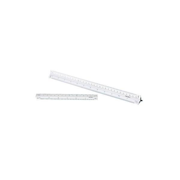 ワークス松下 オールアルミ三角スケール 30cm （建築士用 副尺無） AAL-30-3 ホワイト 超高精度レザー目盛加工