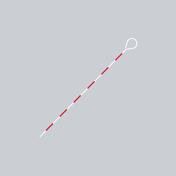 ●赤と白のハイコンストラストでどんな距離からもはっきり確認できます[仕様]直径　φ6　長さ600mm赤白5ｃｍピッチ[材質]本体：スチール