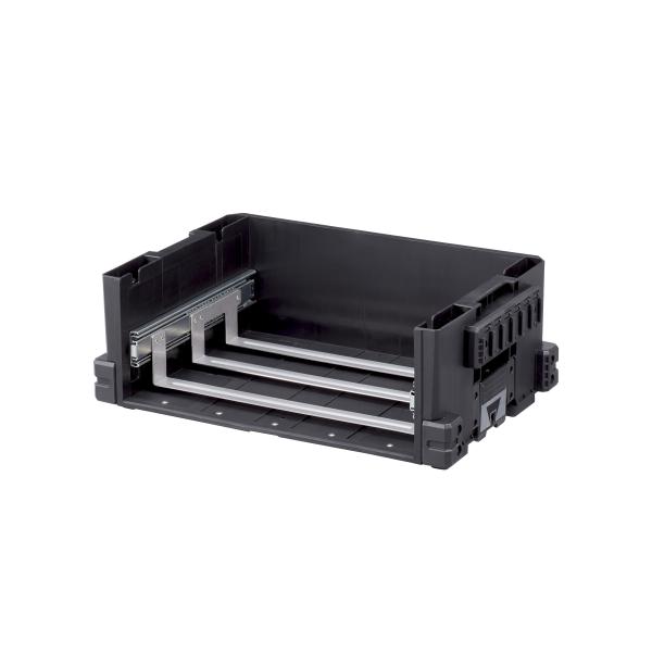 ●下段用セフ引出しボックスパーツ　※トレイは付属していません●セフ引出しボックスと組み合わせれば好みの段数にアレンジできる●ボックス外側にセフホルダー機能（12個）付●重ねて置くだけでしっかりと連結する荷崩れ防止仕様●スムーズな引出し＆トレ...