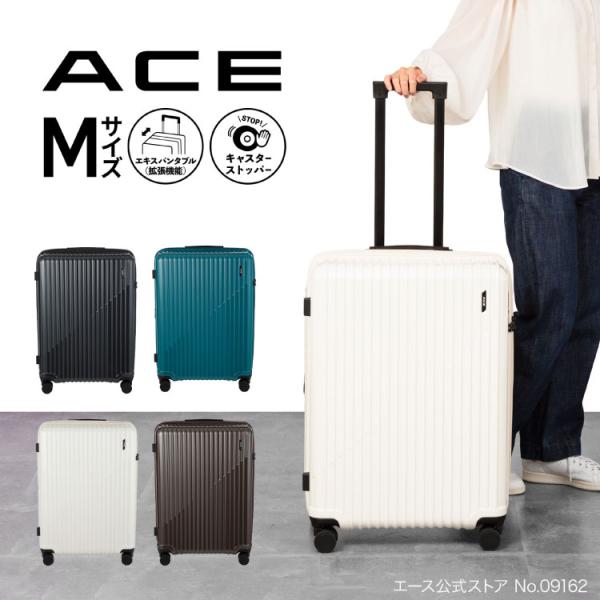 ☆未使用 エース スーツケース クレスタ Ace（エース） スーツケース クレスタS ストッパー エキスパンダブル M