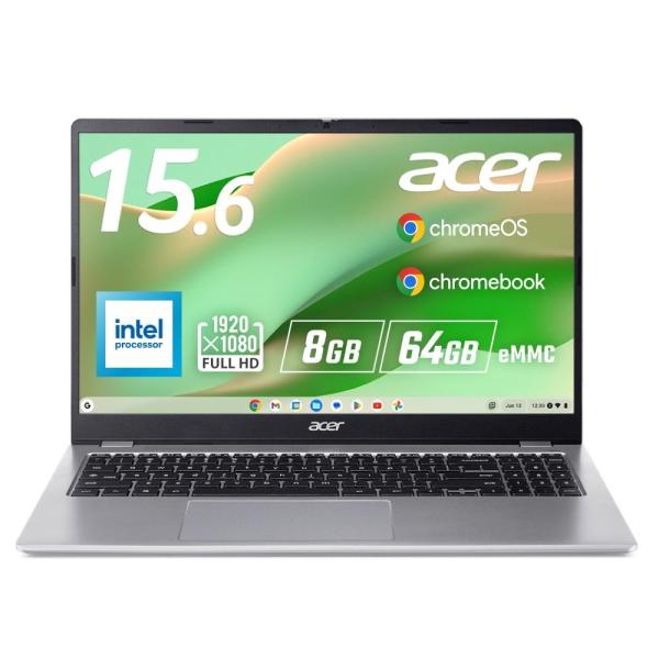 Acer Chromebook 315 クロームブック N50 8GBメモリー 64GB eMMC 15.6インチ  フルHD 16:9 非光沢 13.5時間駆動 1.59Kg WiFi 6E Bluetooth 5.3 CB315-7H-H18P