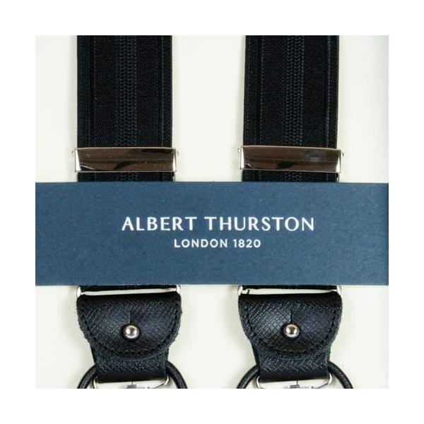 アルバート サーストン Albert Thurston サスペンダー Y型 2way 黒 ブラック シャドーストライプ 英国製 22 Chefshoppe Co Za