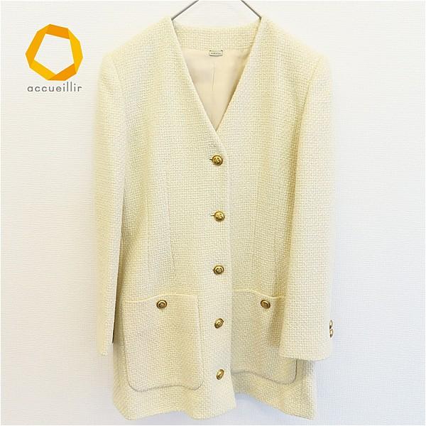 美品グッチ　ノーカラージャケット ゴールドボタン 美品グッチ ノーカラージャケット ゴールドボタン グッチ GUCCI ノー