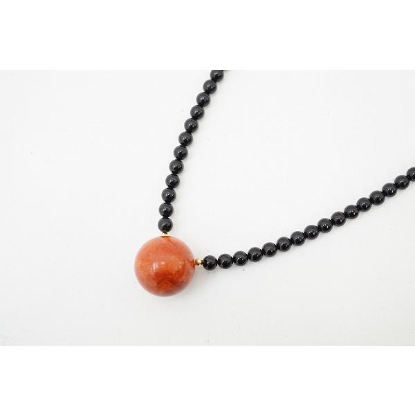 anzj ネックレス サンゴ 珊瑚 黒珊瑚 山珊瑚 コーラル k18