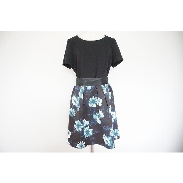 Snc ローズティアラ Rose Tiara ワンピース 42 黒系 半袖 花柄 美品レディース 5978 5978 アクイールヤフーショップ 通販 Yahoo ショッピング