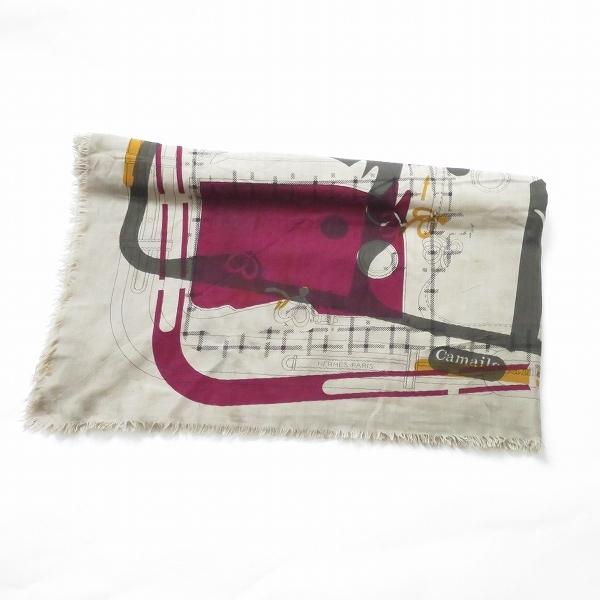 HERMES #wpzm エルメス ストール・ショール ベージュ系 大判 カマイユ 