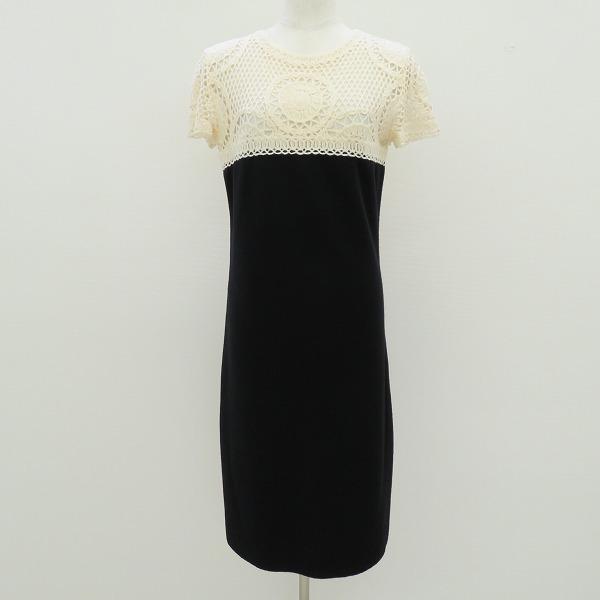 anc ヴァレンティノ VALENTINO ワンピース M 黒 ベージュ かぎ編み  