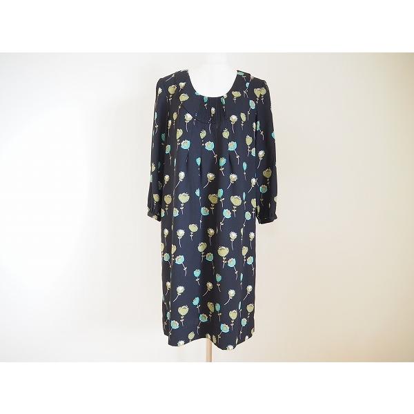 anc ローラアシュレイ LAURAASHLEY ワンピース 7 黒 緑 花柄  