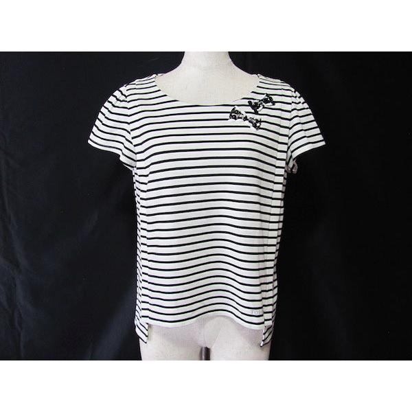 TO BE CHIC #snc トゥービーシック カットソー 40 黒 白 ボーダー 