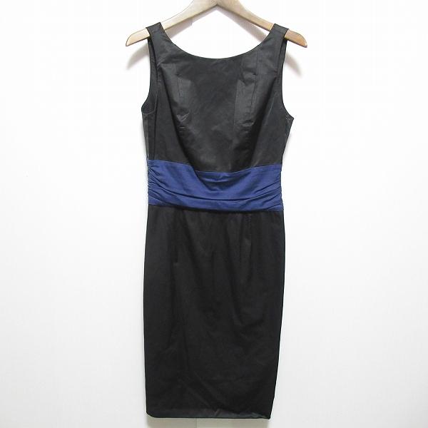 snc ポールカ PAULEKA ワンピース 36 黒 青 ノースリーブ バイカラー 