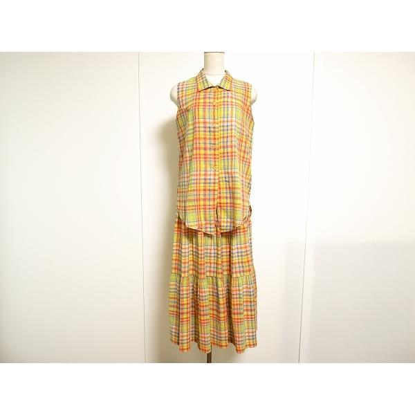 snc ピッコーネ PICONE ワンピース オレンジ 黄 ノースリーブ チェック  