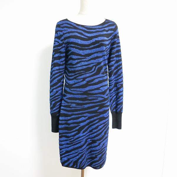 wnc ダイアンフォンファステンバーグ DVF ワンピース S 黒 青 ニット  