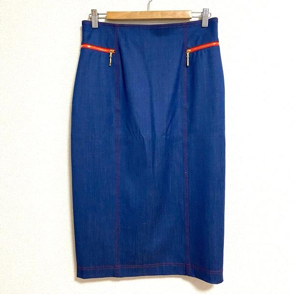 ESCADA #anc エスカーダ スカート 40 青 赤 ドイツ製 デニム調 