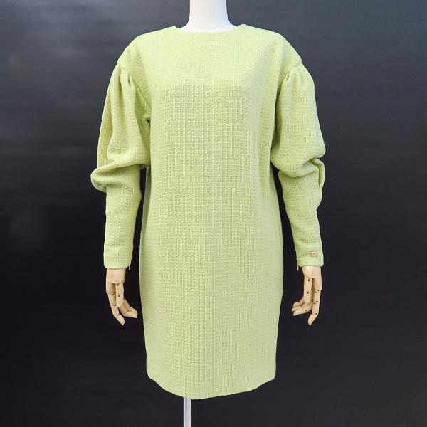 CHANEL #apc シャネル ワンピース N9308 34 黄緑 ココマーク CHANEL #apc シャネル ワンピース N9308 34 黄緑 ココマーク