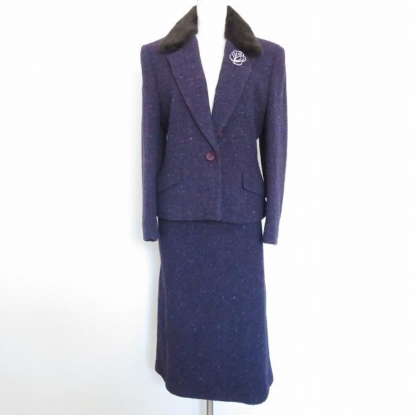 Wnc ローラアシュレイ Lauraashley スカートスーツ 36 紫系 ツーピース ブローチ付 美品 レディース アクイールヤフーショップ 通販 Yahoo ショッピング