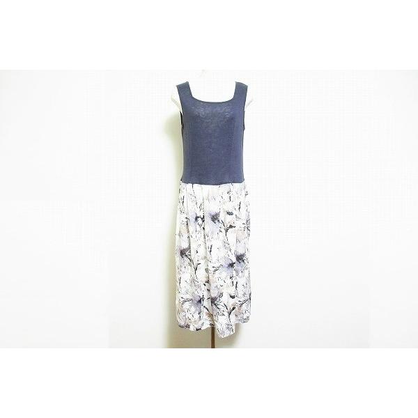 Snc イクコ Ikuko ワンピース 2 グレー ノースリーブ ロング 麻 切替 レディース アクイールヤフーショップ 通販 Yahoo ショッピング